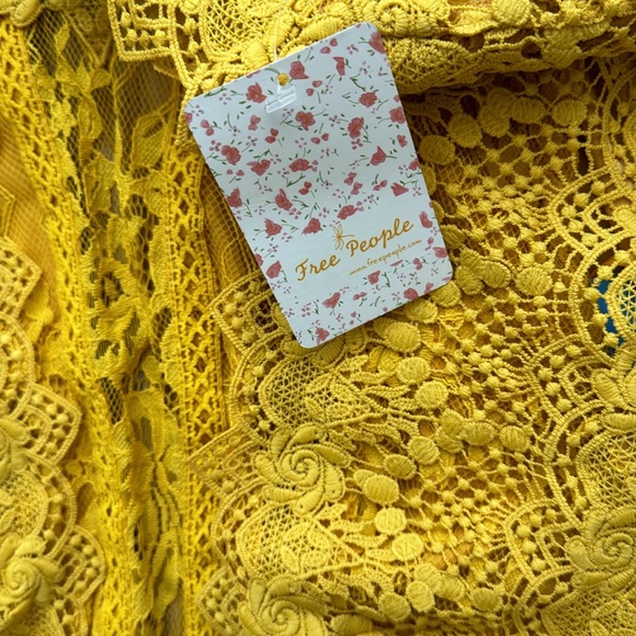 Free People Honey Mini lace dress in Marigold - Picture 8 of 12